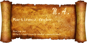 Martinecz Andor névjegykártya