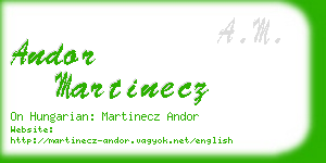 andor martinecz business card